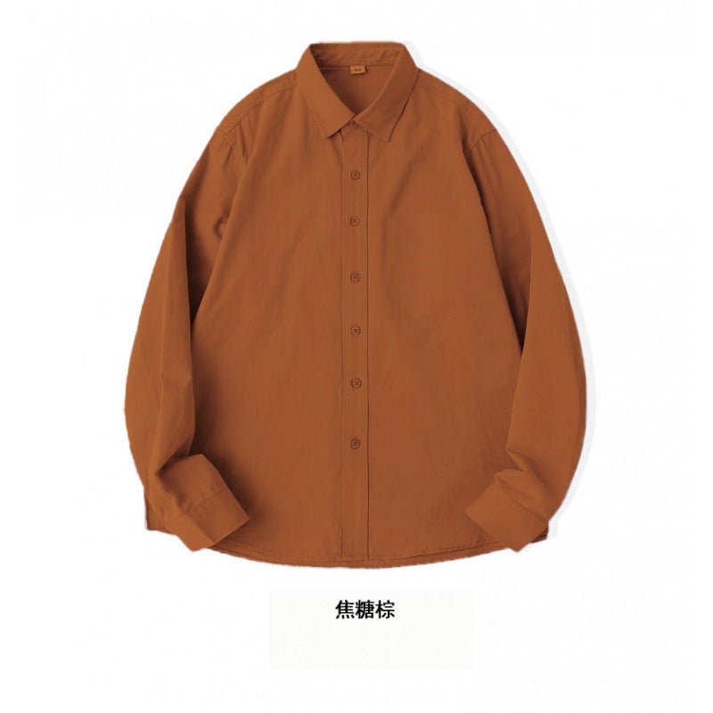 Factory 100% Washed Pure Cotton Pocketless Long-Sleeve Solid Color Women'S Shirt Loose Cardigan Jacket - Image 4